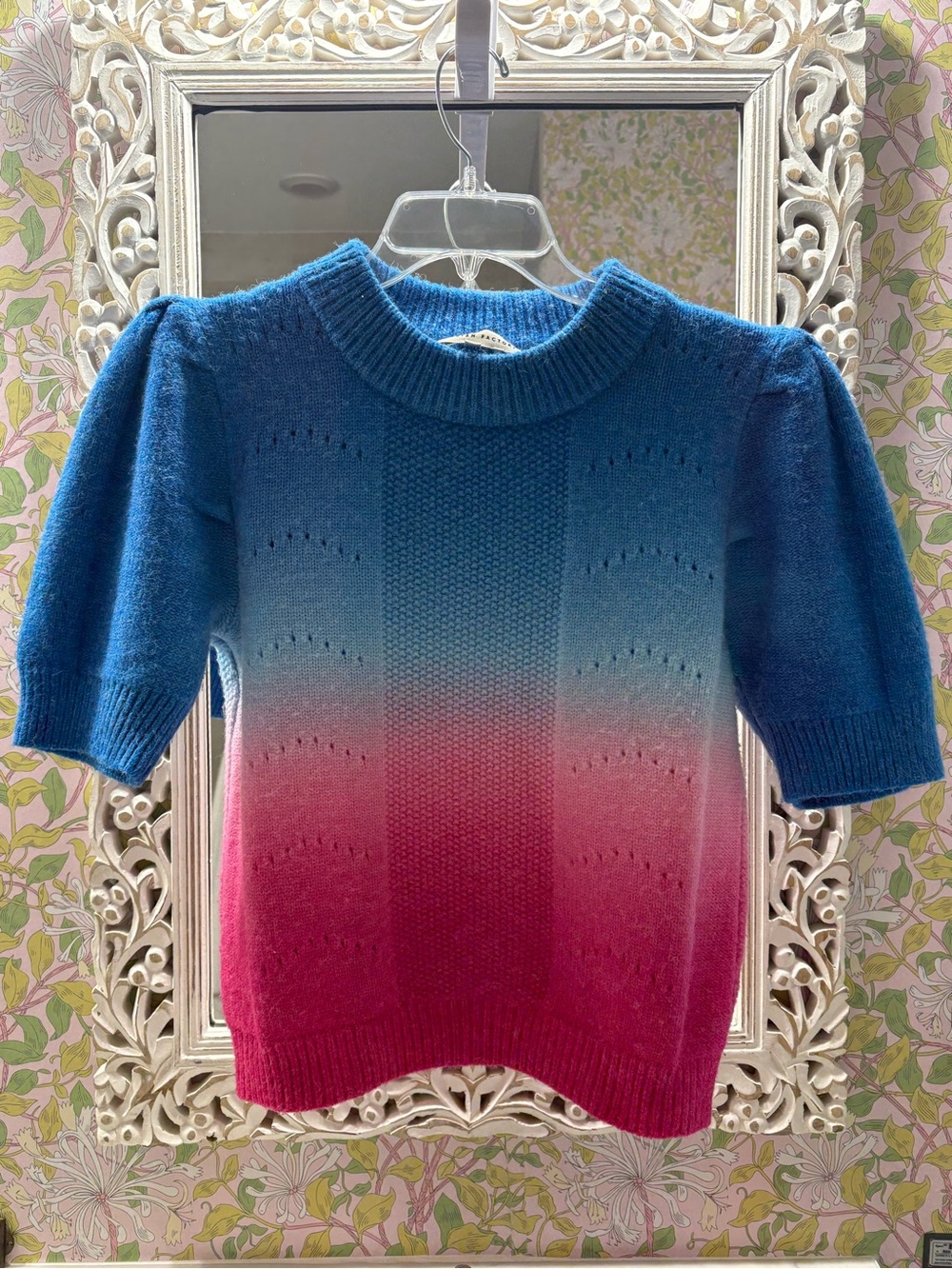 English Factory Blue-to-Pink Ombre Crewneck Sweater